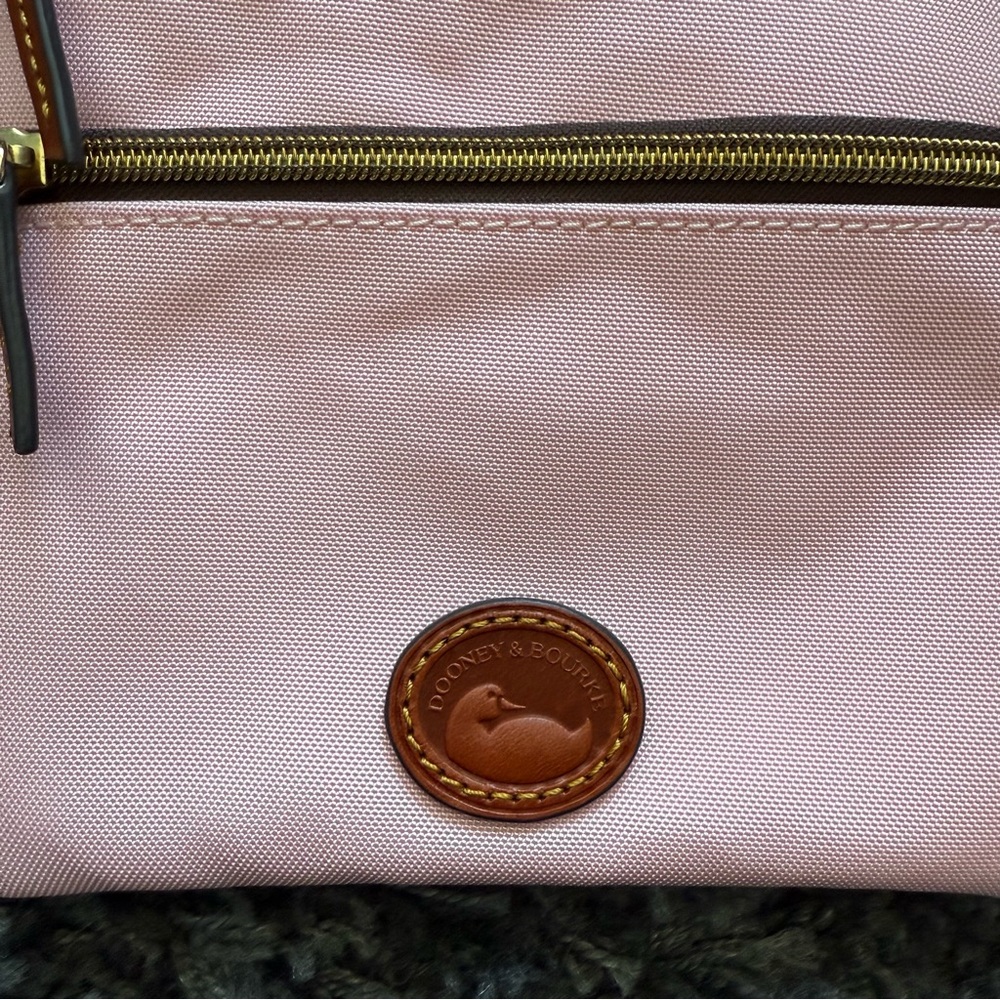 Dooney & Bourke Nylon North South Triple Zip Crossbody in Light Pink - Picture 3 of 12